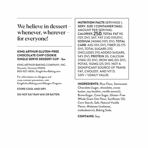 King Arthur Single Serve Chocolate Chip Cookie Mix, Gluten-Free, Non-GMO Verified Perspective: top