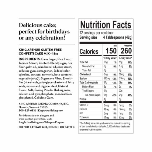 King Arthur Confetti Cake Mix, Gluten Free, 18 oz - Harris Teeter