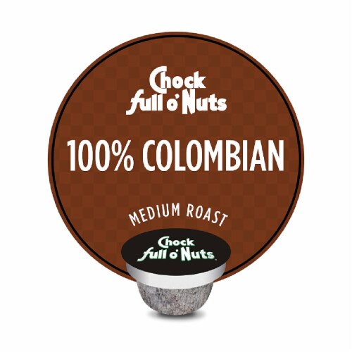 Chock Full o' Nuts 100% Colombian Medium Roast Coffee Pods Perspective: top