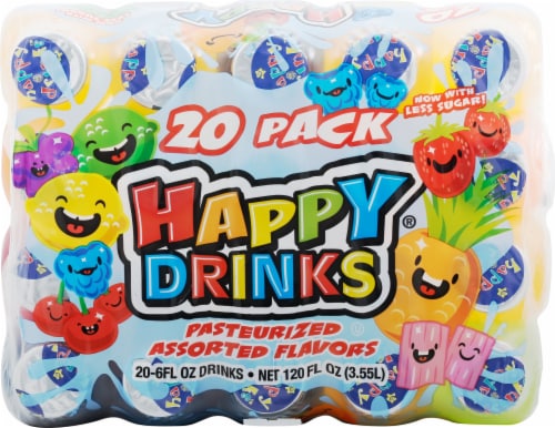 Happy Drinks® Assorted Flavors Fruit Juice Perspective: top