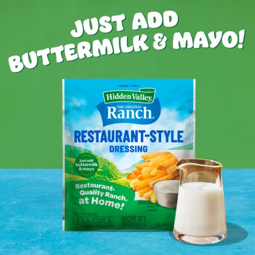 Hidden Valley Buttermilk Ranch Salad Dressing and Seasoning Mix Packet Perspective: top