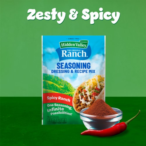 Hidden Valley Spicy Ranch Seasoning Dressing and Recipe Mix Packet for Quick Meals Perspective: top