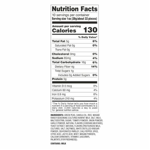Harvest Snaps Wasabi Ranch Green Pea Snack Crisps Perspective: top
