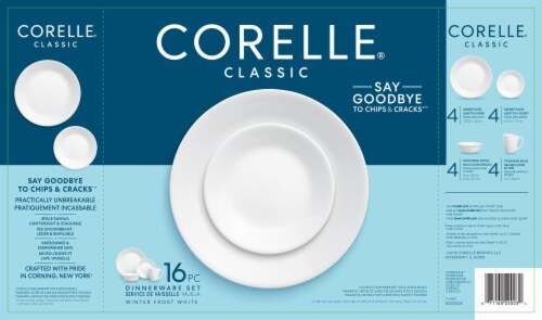 Corelle® Winter Frost White Dinnerware Set Perspective: top