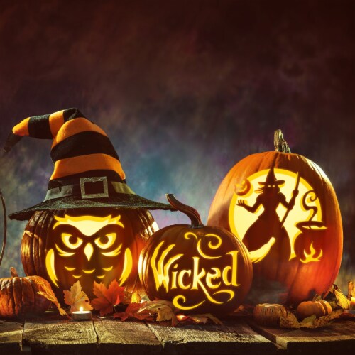 Pumpkin Masters® Halloween Masters Collection Stainless Steel Carving Tool Kit Perspective: top