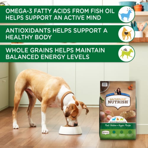 Nutrish Real Chicken & Veggies Recipe Whole Health Blend Dry Dog Food, 14 lb. Bag (Rachael Ray) Perspective: top
