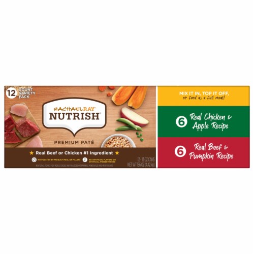 Rachael Ray Nutrish Chicken and Beef Wet Dog Food Variety Pack Perspective: top