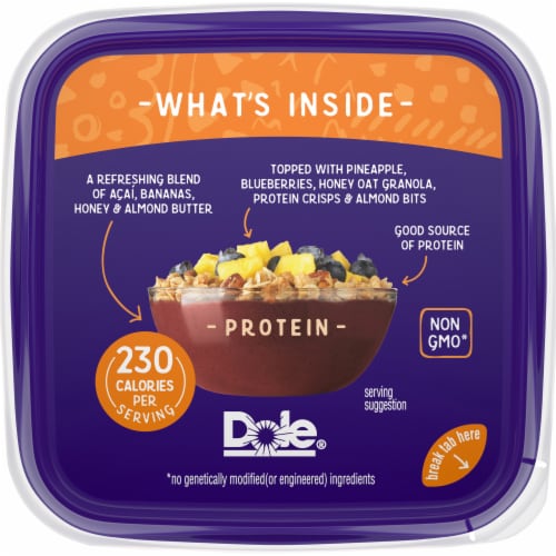 Dole® Acai Bowls Protein Blend Flavor Smoothie Perspective: top
