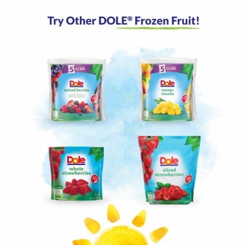 DOLE® Frozen Sliced Strawberries and Bananas Pre-Portioned Frozen Fruit Bags Perspective: top