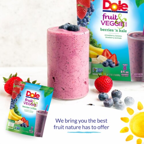 Dole® Fruit & Veggie Blends Berries 'n Kale Frozen Blend Perspective: top