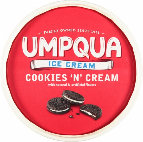 Umpqua Cookies & Cream Ice Cream Tub Perspective: top