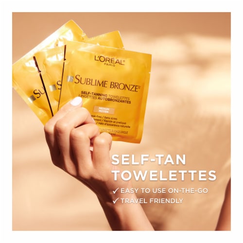 L'Oreal Paris Sublime Bronze Self-Tanning Towelettes with Vitamin E Perspective: top