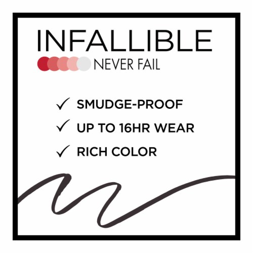 L'Oreal Paris Infallible Carbon Black Never Fail Pencil Eyeliner with Built in Sharpener Perspective: top
