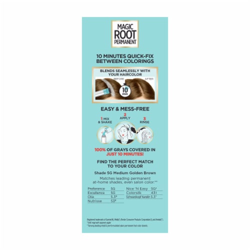 L'Oreal Paris Magic Root Rescue Root Coloring Kit Permanent 5G Medium Golden Brown Perspective: top
