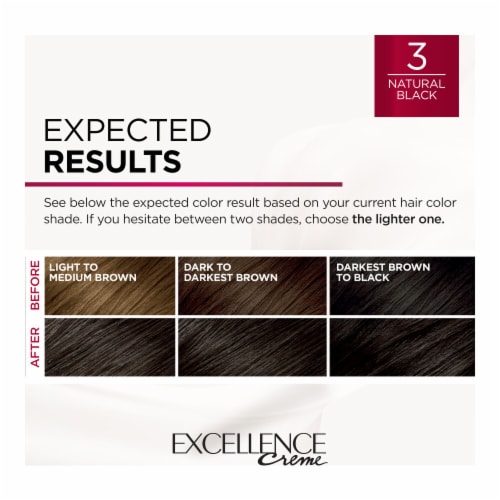 L'Oreal Paris Excellence Permanent Hair Color with Triple Care Protection 3 Natural Black Perspective: top