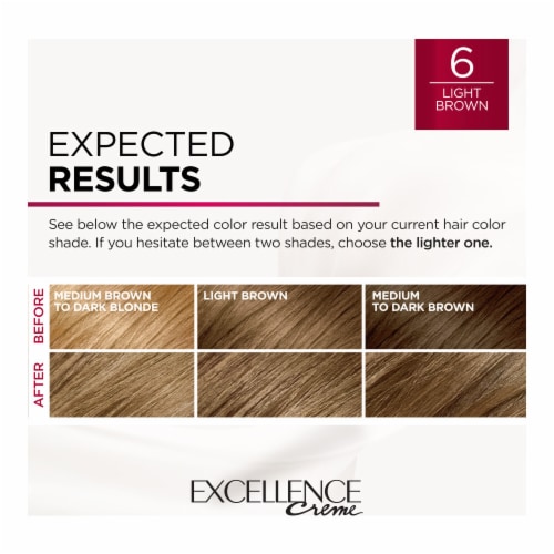 L'Oreal Paris Excellence Creme 6 Light Brown Permanent Triple Care Hair Color Perspective: top