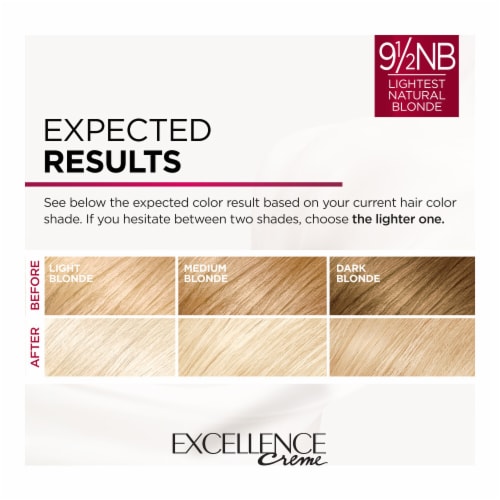 L'Oreal Paris Excellence Creme 9.5NB Lightest Natural Blonde Permanent Triple Care Hair Color Perspective: top