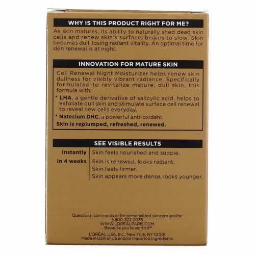 L'Oreal Paris® Age Perfect Cell Renewal Night Cream Moisturizer Perspective: top
