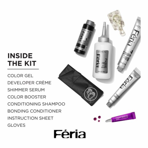 L'Oreal Feria Shimmering V48 Violet Vixen Hair Dye Kit Perspective: top