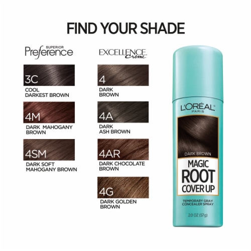 L'Oreal Paris Magic Root Cover Up Dark Brown Temporary Concealer Spray Perspective: top