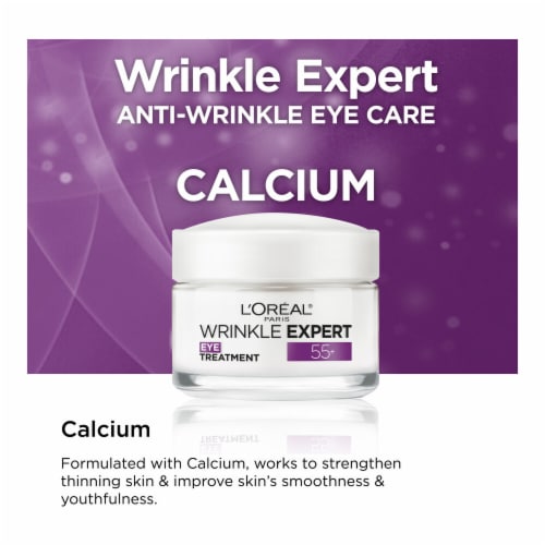 L'Oreal Paris Wrinkle Expert 55+ Eye Cream Treatment Anti-Wrinkle formulated with Calcium Perspective: top