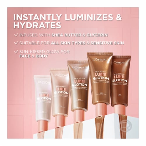 L'Oreal Paris True Match Lumi Glotion Face and Body 902 Light Natural Glow Enhancer Perspective: top