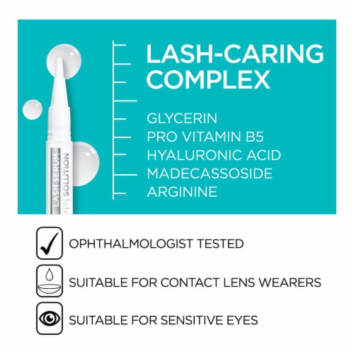 L'Oreal Paris Lash Serum Solution Lash Booster Serum Eyelash Serum with Lash Caring Complex Perspective: top