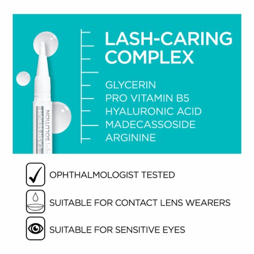L'Oreal Paris Lash Serum Solution Lash Booster Serum Eyelash Serum with Lash Caring Complex Perspective: top