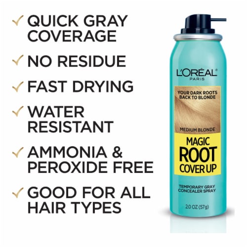 L'Oreal Paris Magic Root Cover Up Medium Blonde Concealer Spray Perspective: top