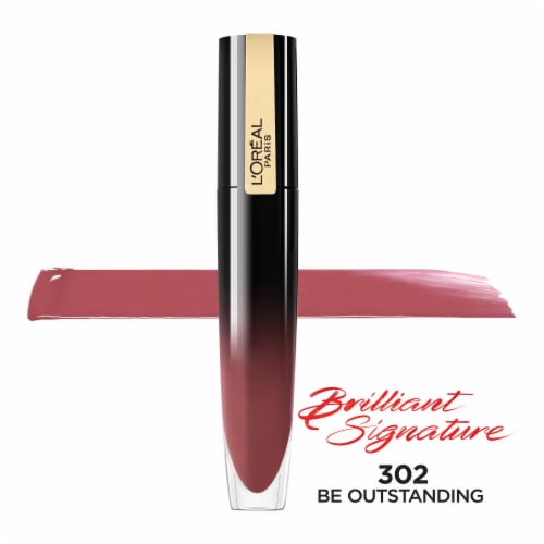 L'Oreal Paris Brilliant Signature Shiny Lip Stain 302 Be Outstanding Lipstick Perspective: top