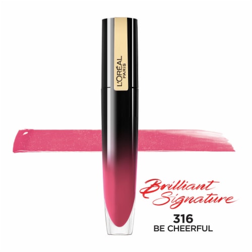 L'Oreal Paris Brilliant Signature Shiny Lip Stain 316 Be Cheerful Lipstick Perspective: top