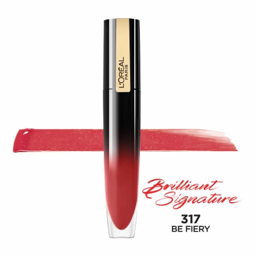 L'Oreal Paris Brilliant Signature Shiny Lip Stain 317 Be Fiery Lipstick Perspective: top