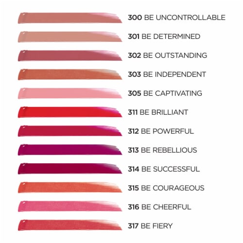 L'Oreal Paris Brilliant Signature Shiny Lip Stain 313 Be Rebellious Lipstick Perspective: top