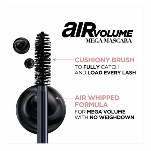 L'Oreal Paris Air Volume Mega Mascara Waterproof 853 Blackest Black Perspective: top