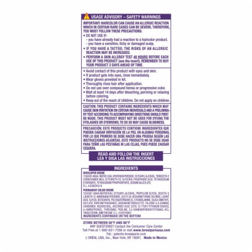L'Oreal Paris Excellence Permanent Hair Color with Triple Care Protection 6UA Ultra Ash Light Brown Perspective: top