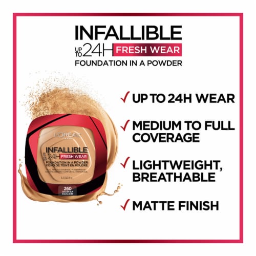 L'Oreal Paris Infallible 130 True Beige Powder Foundation Perspective: top