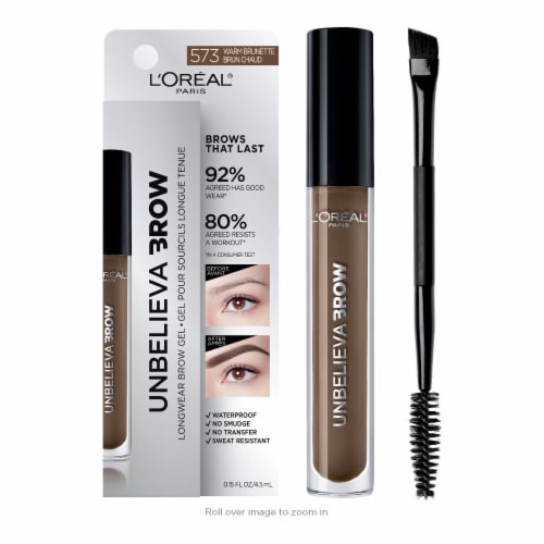 L'Oreal Paris Unbelieva Brow Tinted Brow Gel Longwear Waterproof 573 Warm Brunette Perspective: top