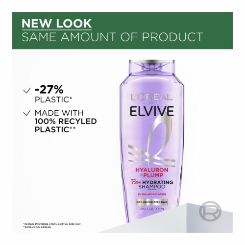 L'Oreal Paris Elvive Hyaluron Plump Hydrating Shampoo for Dry, Dehydrated Hair Perspective: top