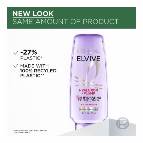 L'Oreal Paris Elvive Hyaluron Plump Hydrating Conditioner for Dry, Dehydrated Hair Perspective: top
