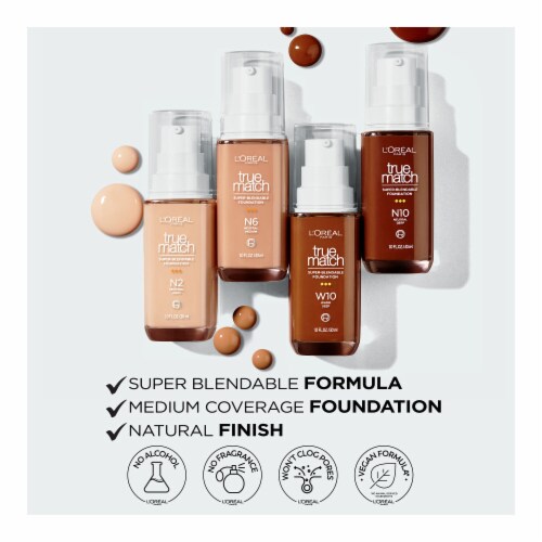 L'Oreal Paris True Match Super-Blendable W5 Medium Foundation Perspective: top