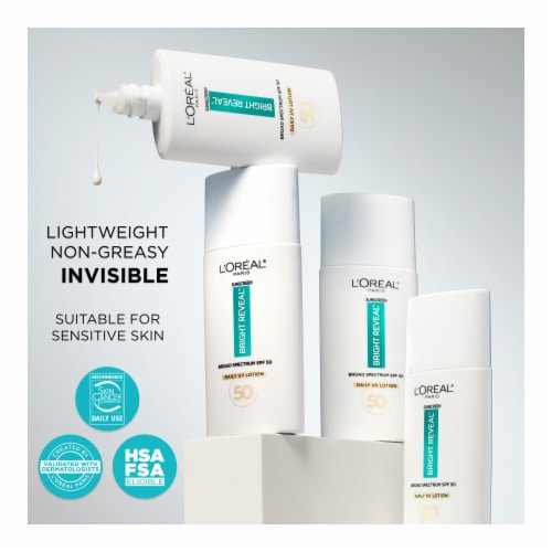 L'Oreal Paris Bright Reveal Face Sunscreen Daily UV Lotion with SPF 50 Perspective: top