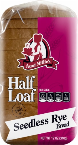 Aunt Millie's Half Loaf Seedless Rye Bread Perspective: top