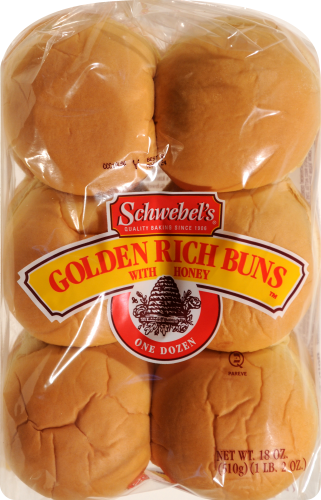 Schwebel's Golden Rich With Honey Hamburger Buns Perspective: top