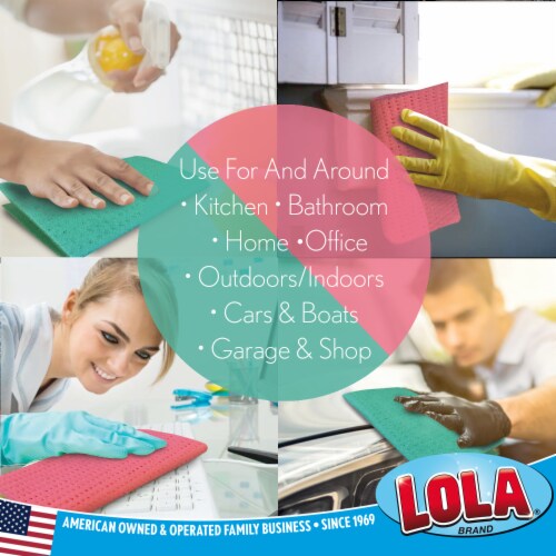 LOLA Cellulose Swedish Sponge Cloths, Reusable Kitchen Cleaning Cloth - 2 Pack Perspective: top