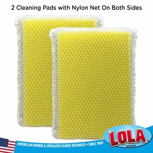 LOLA Microfiber Cloth with Nylon Net & All Nylon Net Both Side Cleaning Pads Perspective: top