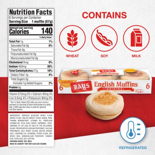 Bays Original English Muffins Perspective: top