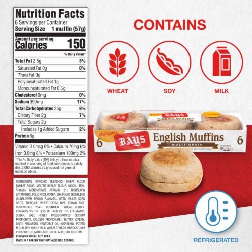 Bays® Multi-Grain English Muffins Perspective: top