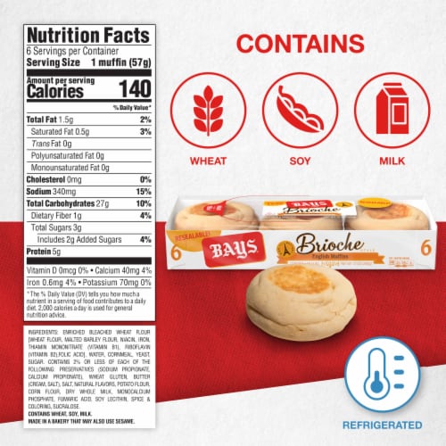 Bays Brioche English Muffins Perspective: top