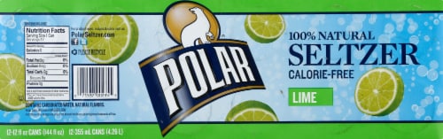 Polar® Lime Flavored Seltzer Water Cans Perspective: top