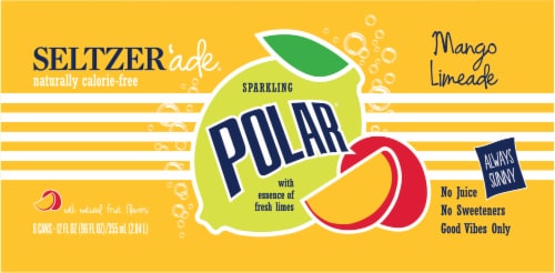 Polar Seltzer'ade® Mango Limeade Seltzer Cans Perspective: top
